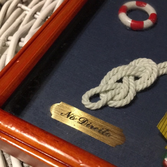 Vintage Nautical Shadow Box Knots Clipper Ship Coastal Beachy Home Decor - Picture 7 of 17